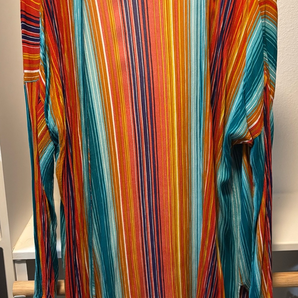 Rock & Roll Cowgirl Vibrant Striped Long Sleeve Shirt